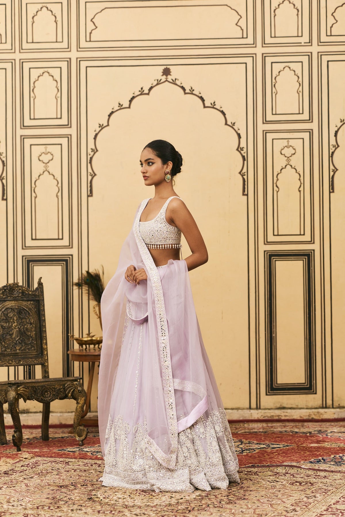 Baingani Organza Lehenga Set by ITRH