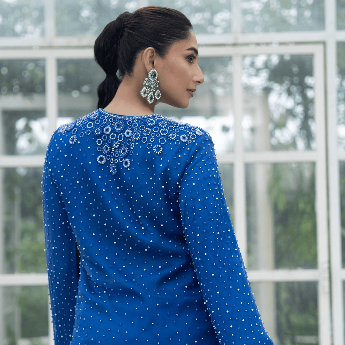 CHANDIKA-Embroidered Blazer Skirt Set — view 6