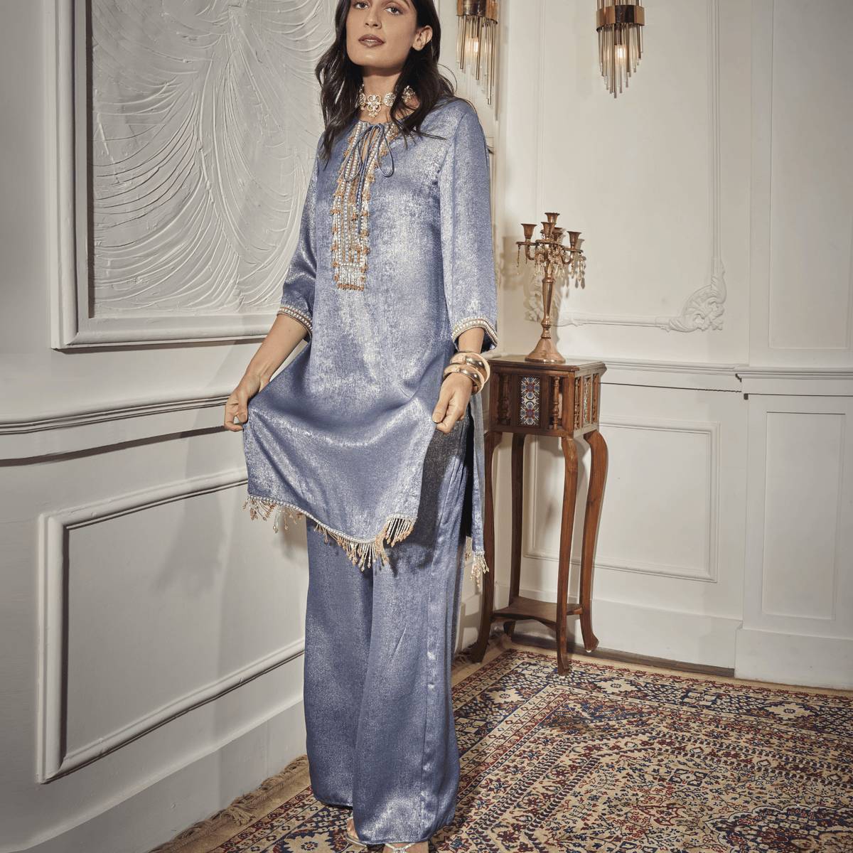 Festive Kurta, Straight Pants — view 4