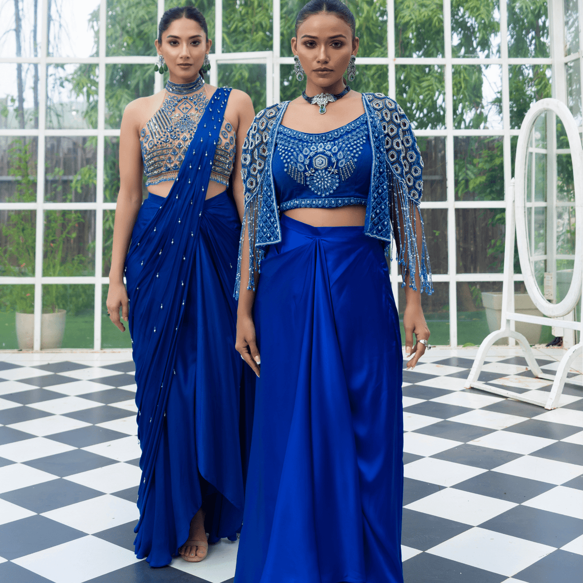 MAHASHAKTI-Embroidered Pre-Draped Saree — view 4