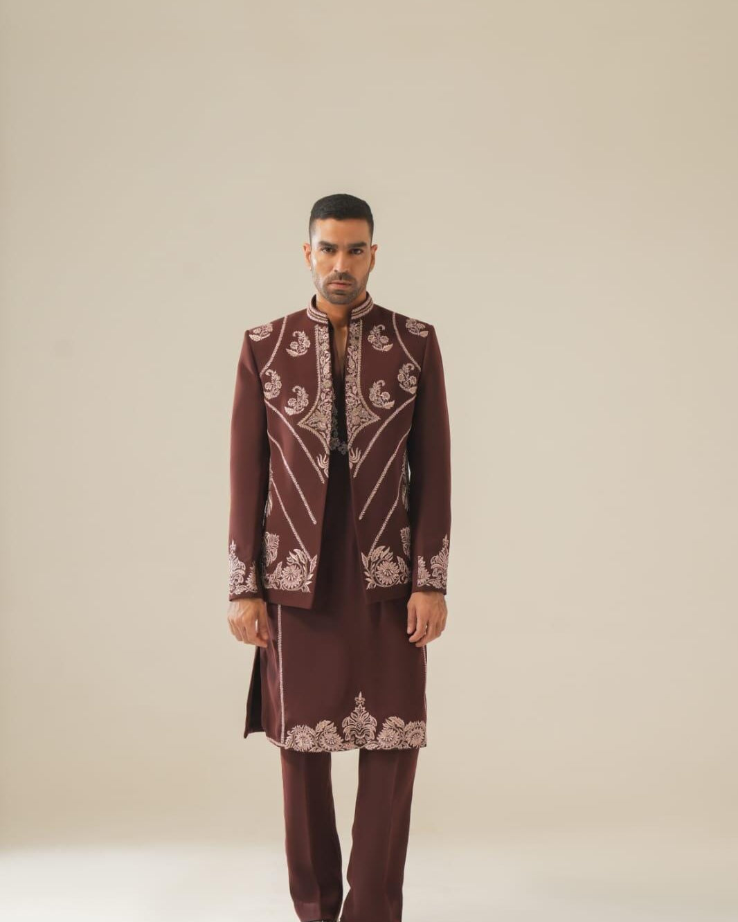 Mahroon Indo Set by Kudrat by Chirag