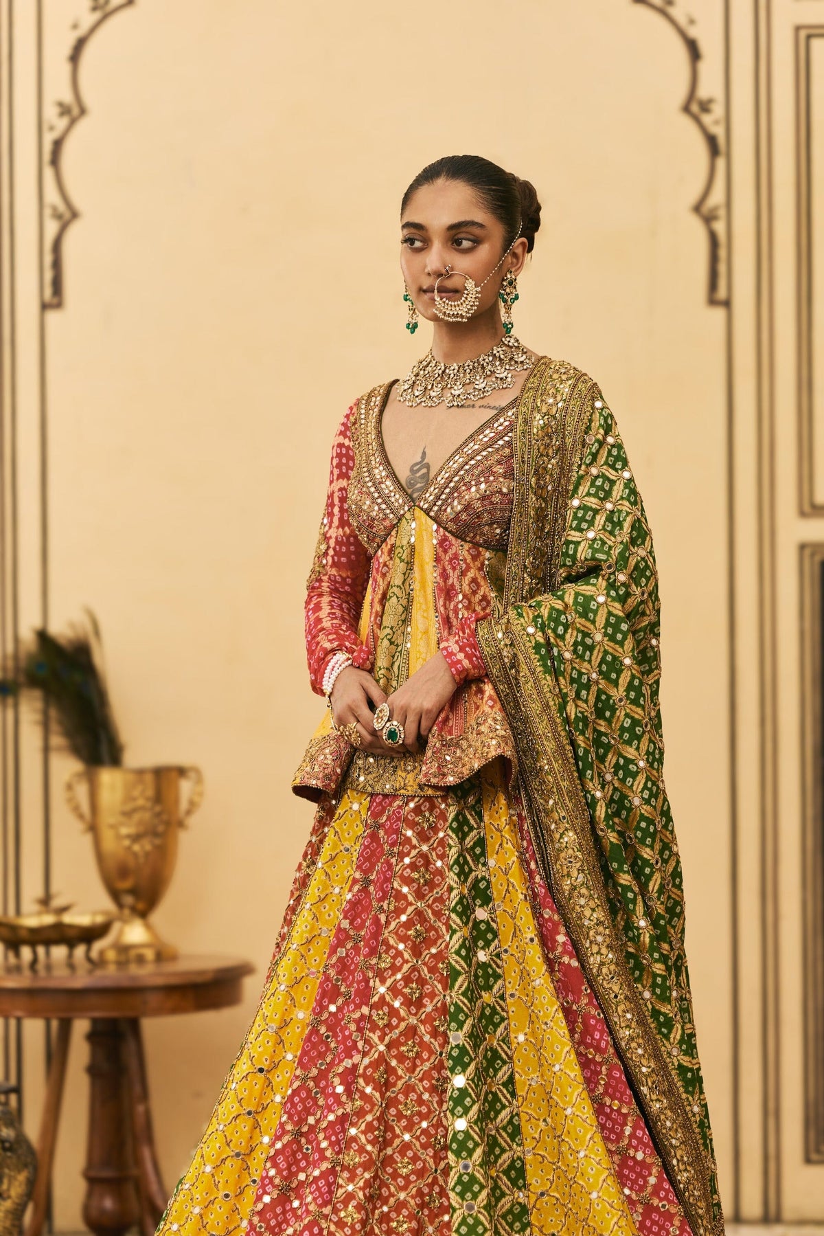 Rangeen Bandhani Lehenga Set by ITRH