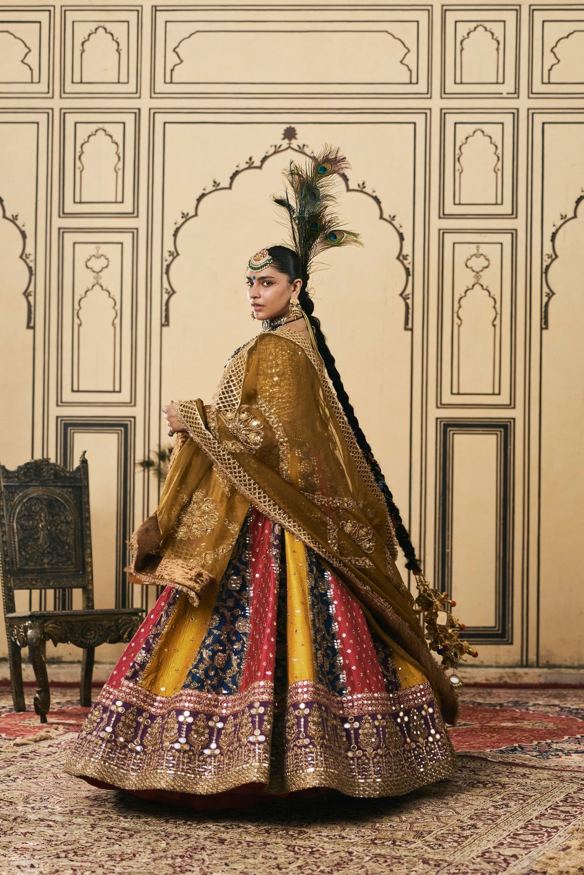 Rangotsav Brocade Phulkari Lehenga Set by ITRH