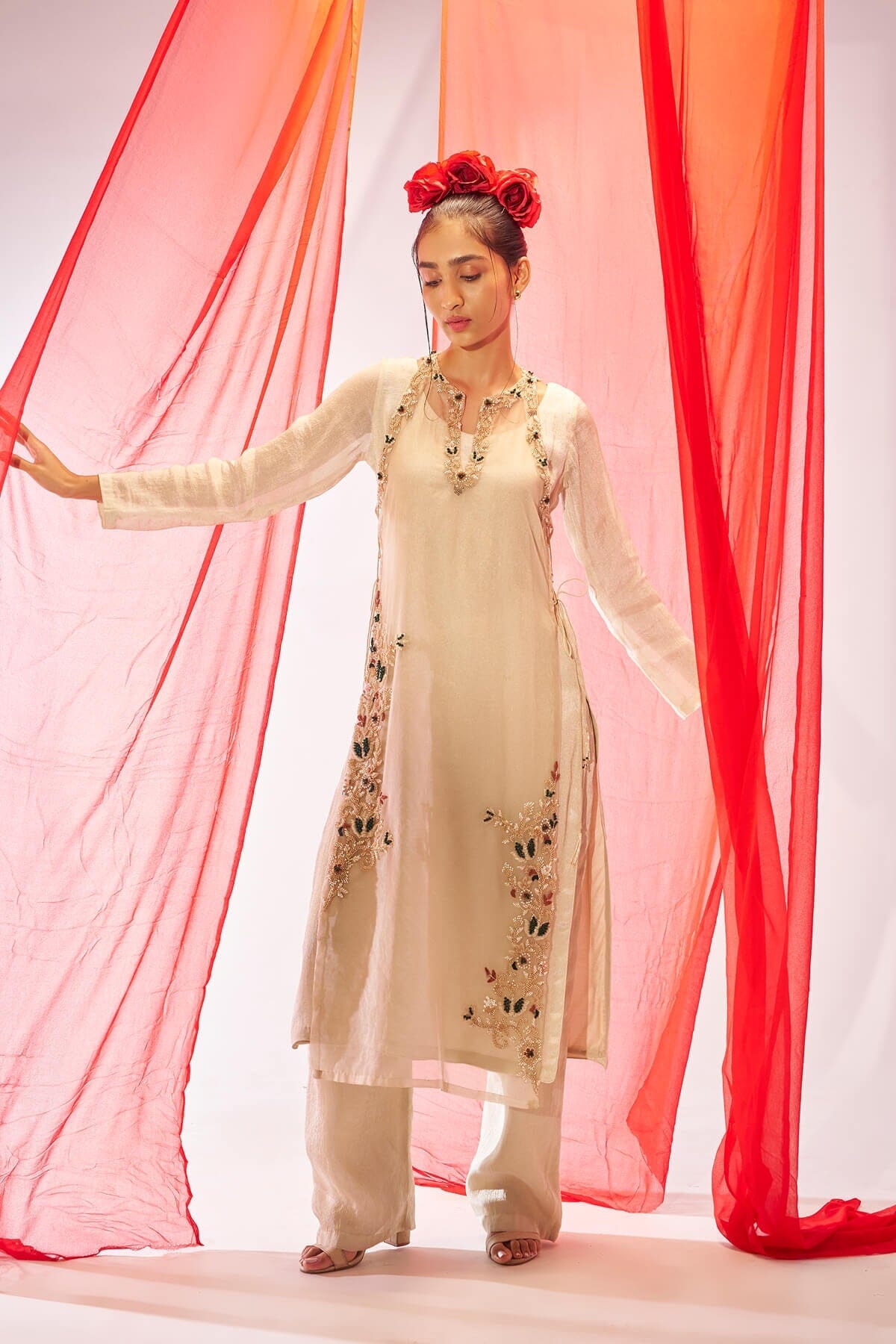 Shwetambara- Layered Kurta set — view 1