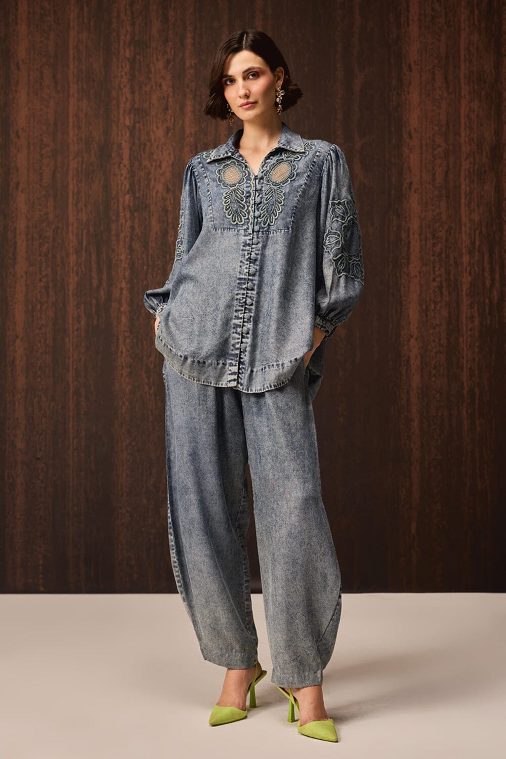 Alya Embroidered Shirt With Pants — photo 1