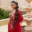 AMBIKA-Tasselled Draped Cape Set — view 6