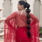 AMBIKA-Tasselled Draped Cape Set — view 3