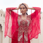 AMBIKA-Tasselled Draped Cape Set — view 4