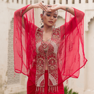 AMBIKA-Tasselled Draped Cape Set — view 5