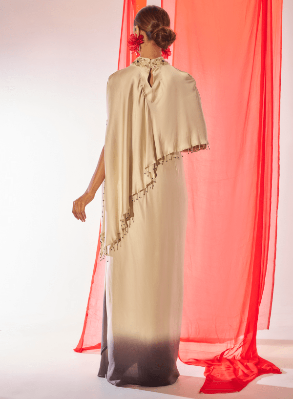 Aparajita- Draped skirt and cape set — view 3