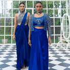 BHAVANI-Tasselled Shoulder Cape Set — view 4