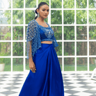 BHAVANI-Tasselled Shoulder Cape Set — view 3