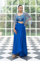BHAVANI-Tasselled Shoulder Cape Set