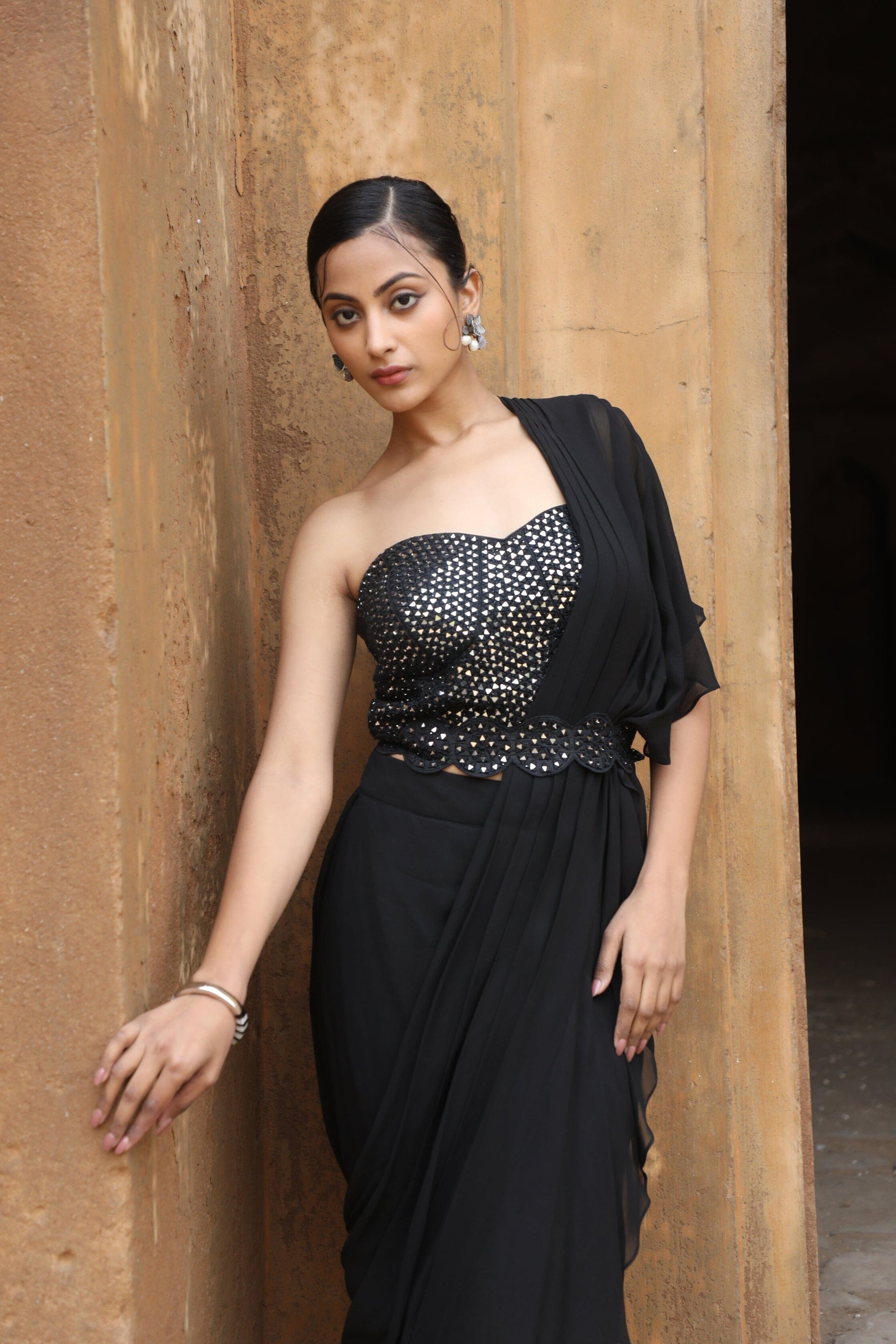 BRALET WITH DRAPED SAREE