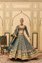 Blue Bandhani Lehenga Set by ITRH