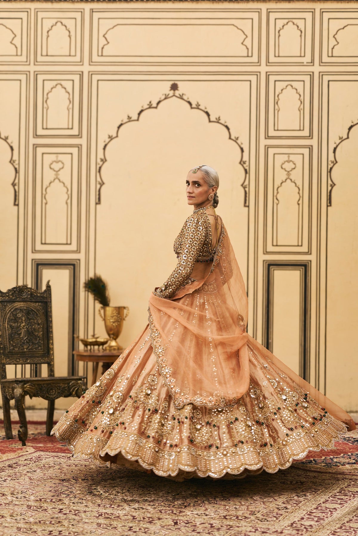 Chaand Baali Tissue Lehenga Set by ITRH