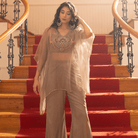 CHANDARUPA-Embellished Sheer Kaftan Set — view 1