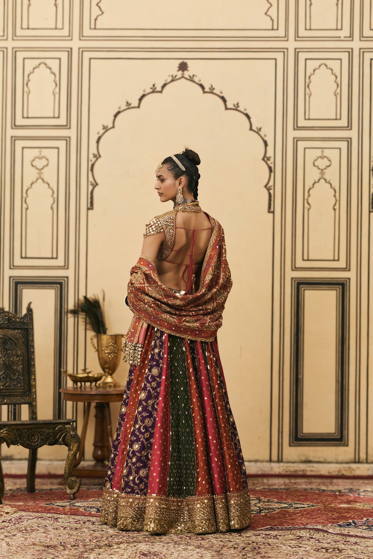 Chitrangi Brocade Phulkari Lehenga Set by ITRH