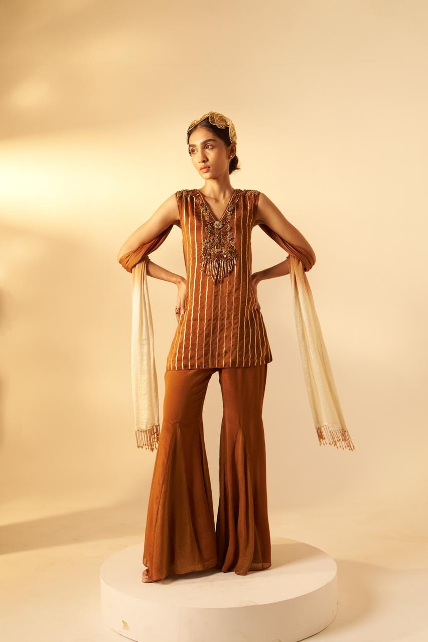 Divya- Tunic set with attached dupatta