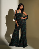 Eka by KIYOHRA – green floral printed and embroidered pant set, view 2