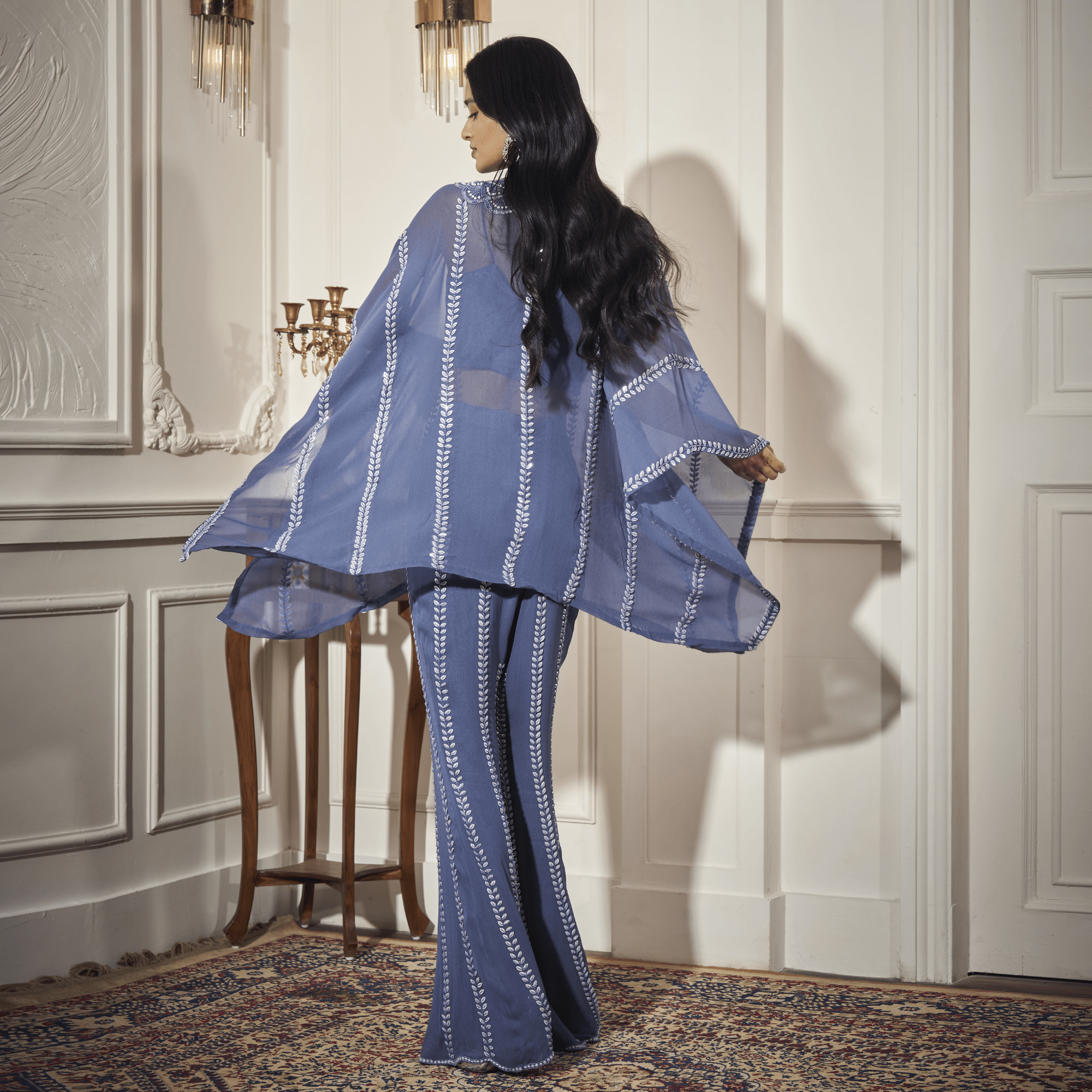 Embroidered Kaftan, inner, Flare Pants — view 5
