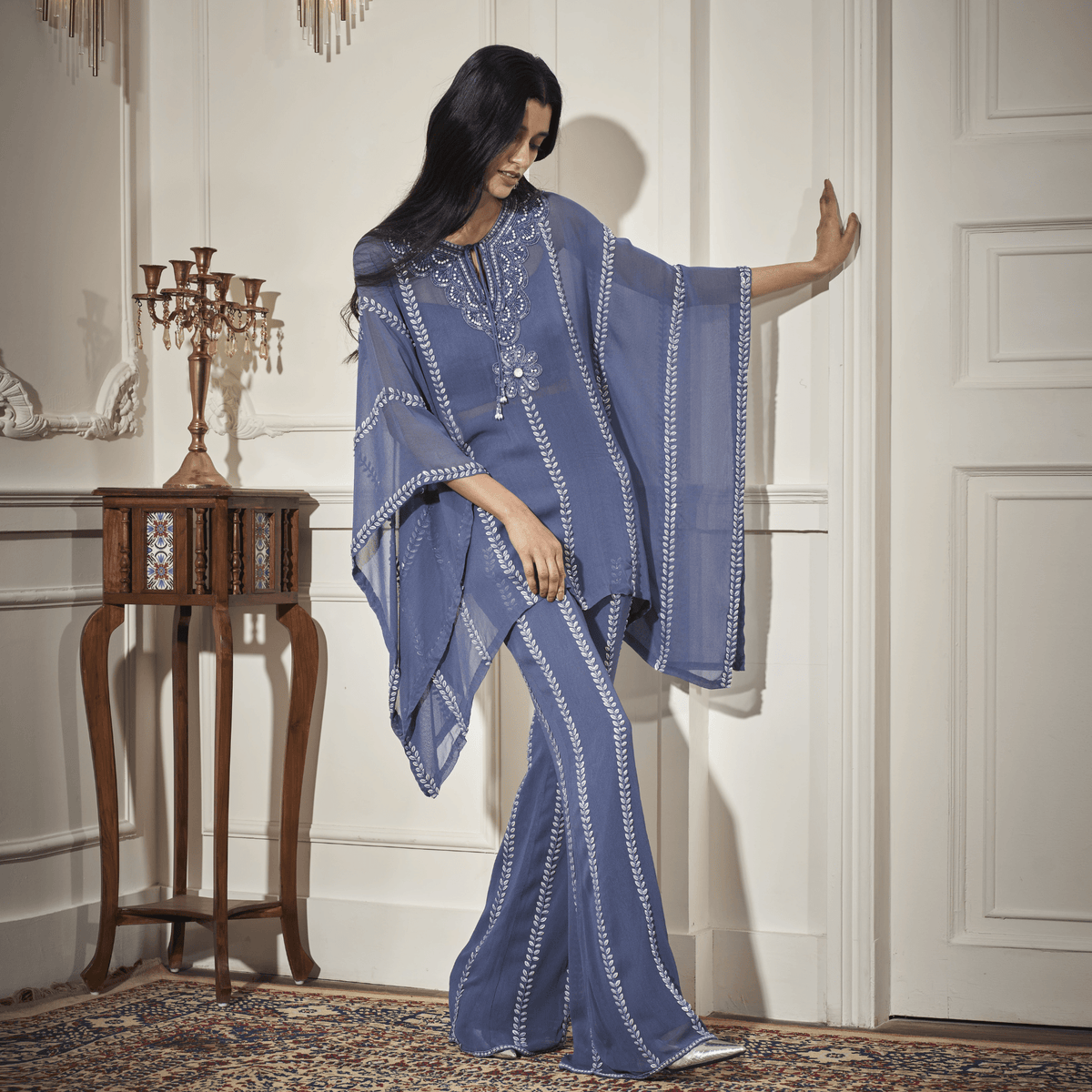 Embroidered Kaftan, inner, Flare Pants — view 3