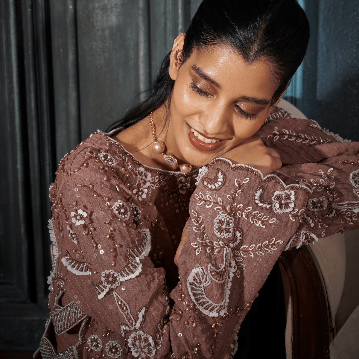 Embroidered Tunic, Bustier, Flare Pants — view 5