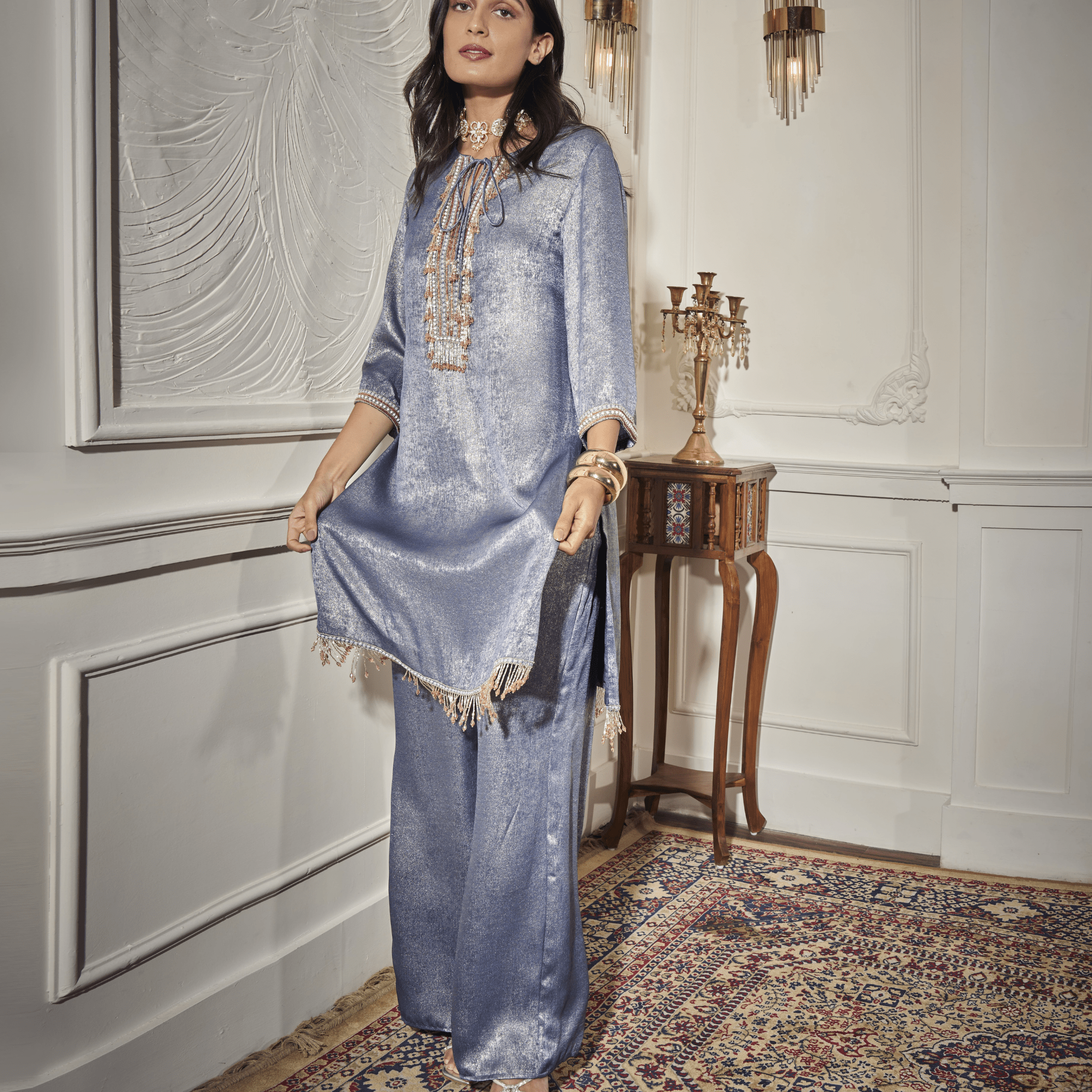 Festive Kurta, Straight Pants — view 4