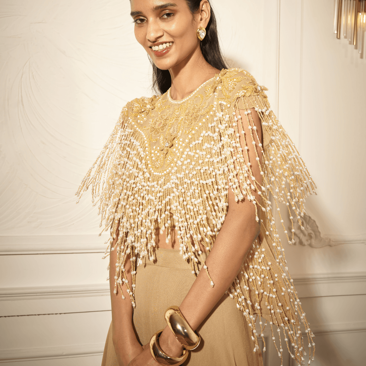 Flare Palazzos, Heavy tasseled high- low Top — view 3