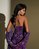 Florence by KIYOHRA – purple floral printed and embroidered pant set, view 5