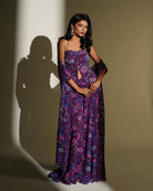 Florence by KIYOHRA – purple floral printed and embroidered pant set, view 4