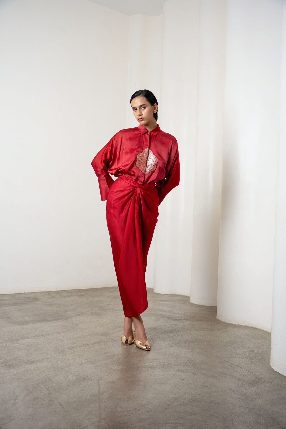 Gigi Coord Set In Maroon by Shriya Singhi