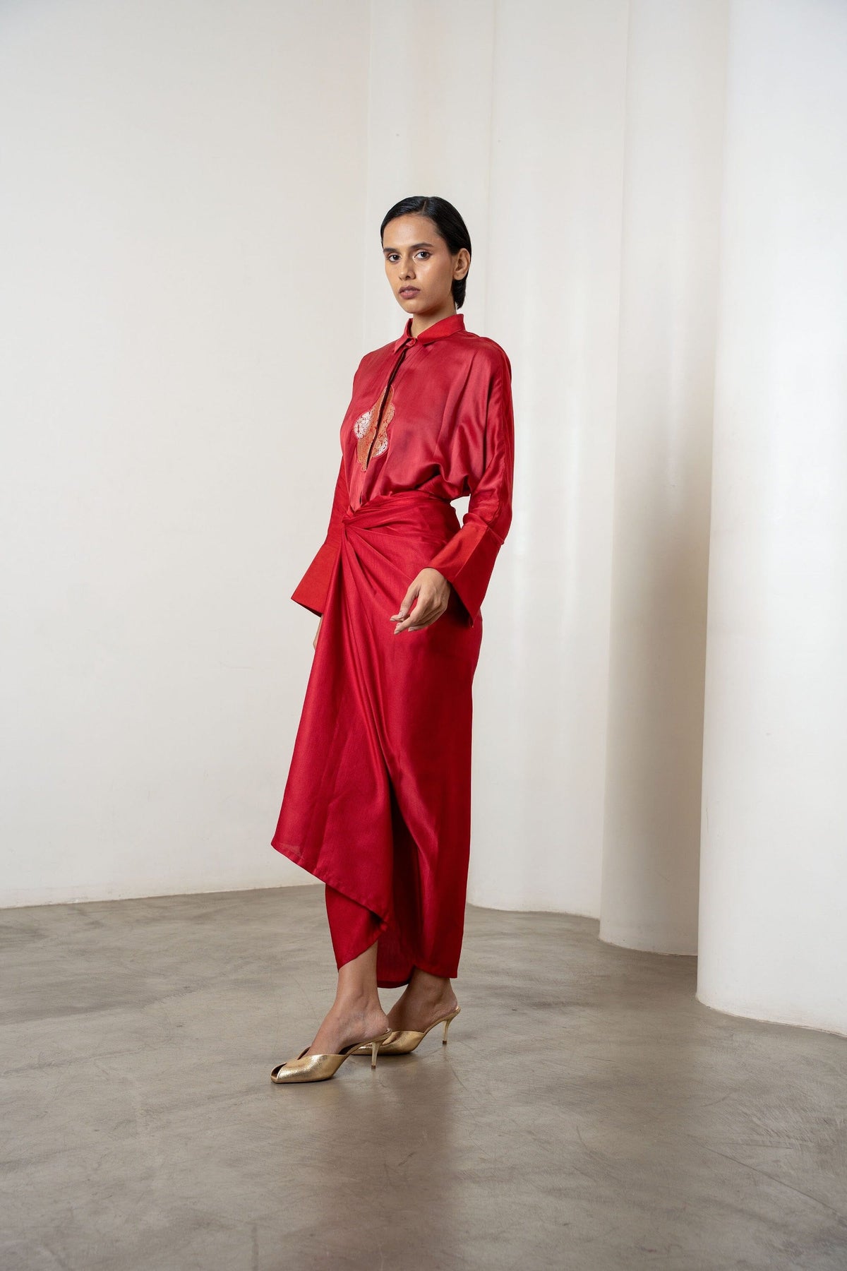 Gigi Coord Set In Maroon by Shriya Singhi