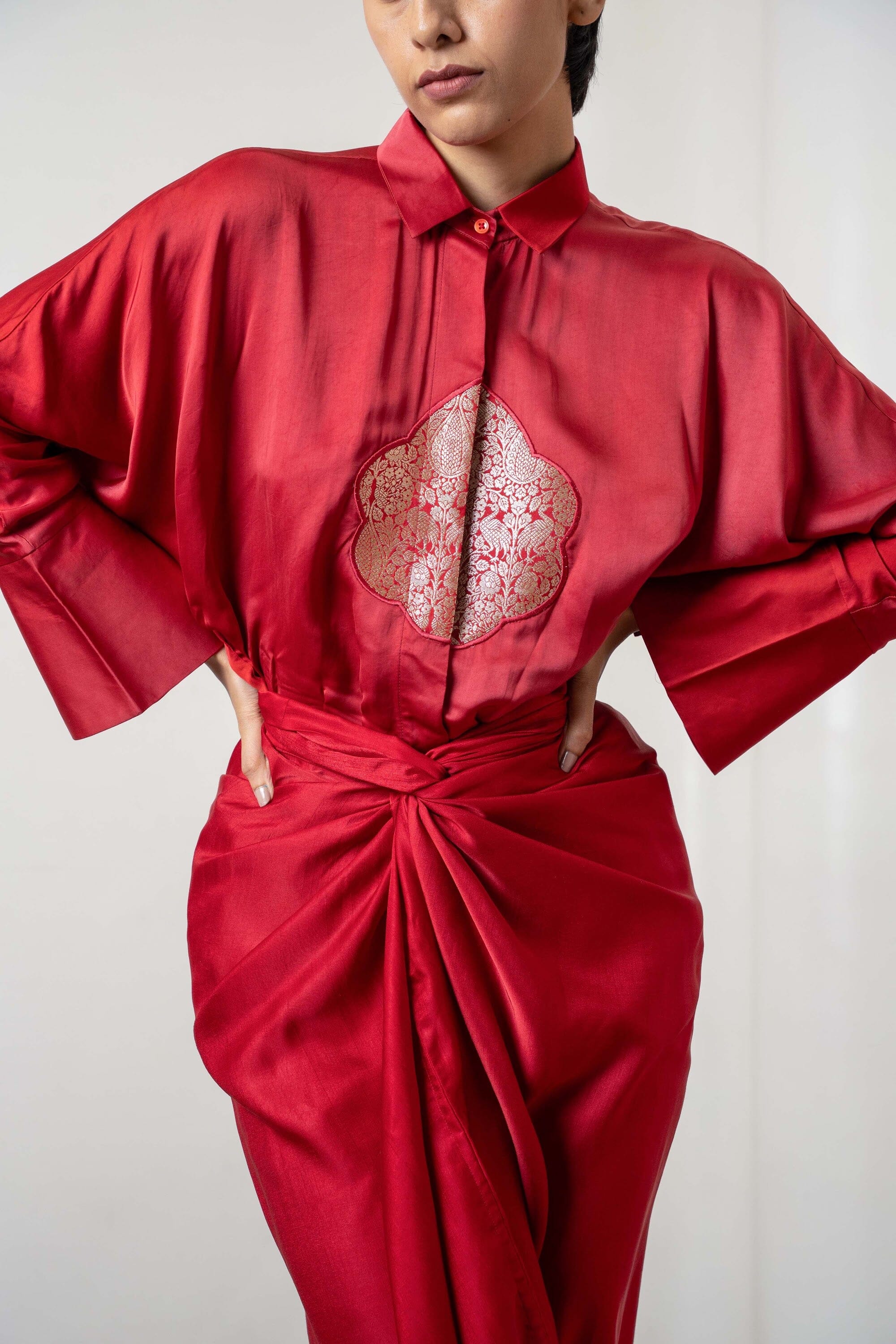 Gigi Coord Set In Maroon by Shriya Singhi