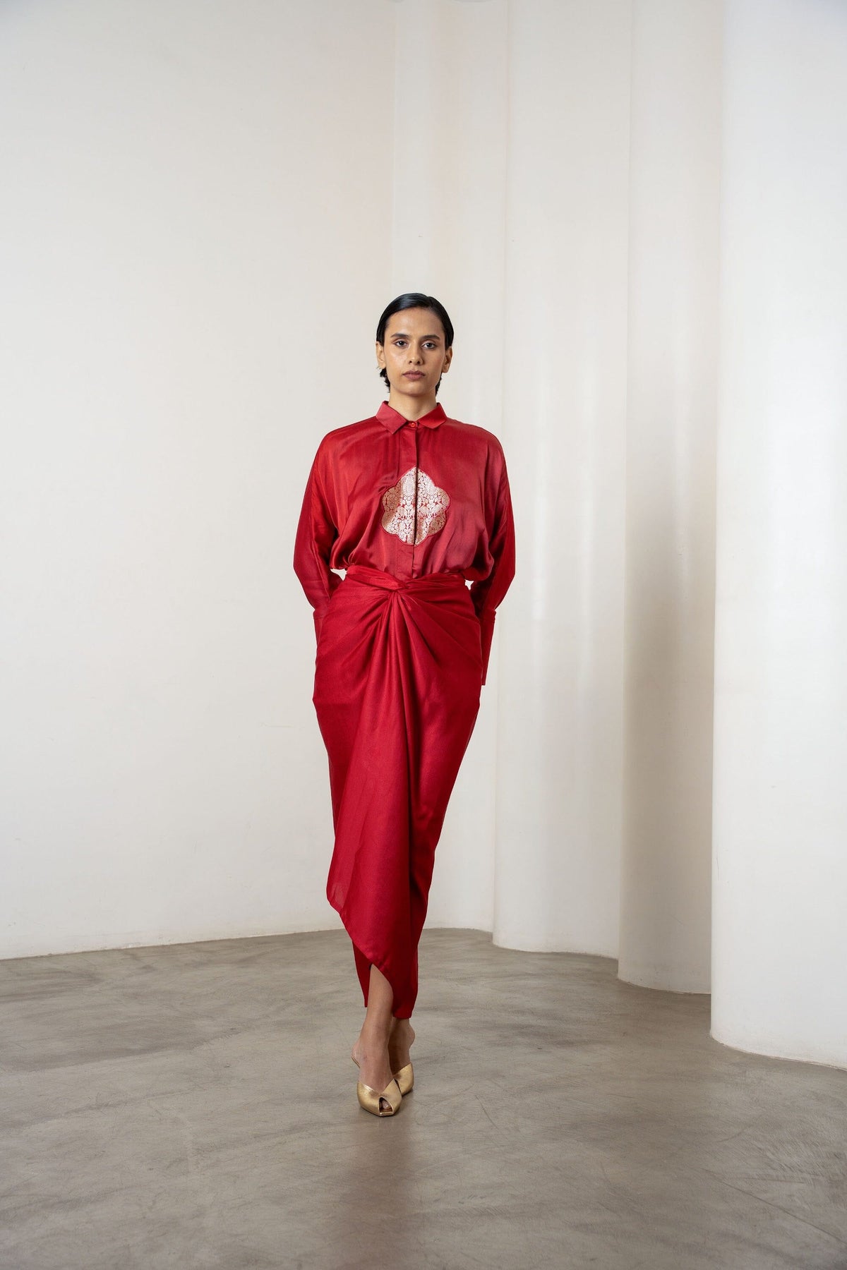 Gigi Coord Set In Maroon by Shriya Singhi