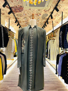Green Multi Color Dori Jacket Set by Kudrat by Chirag