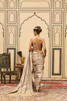Gulnaar Tissue Brocade Metal Saree Set by ITRH