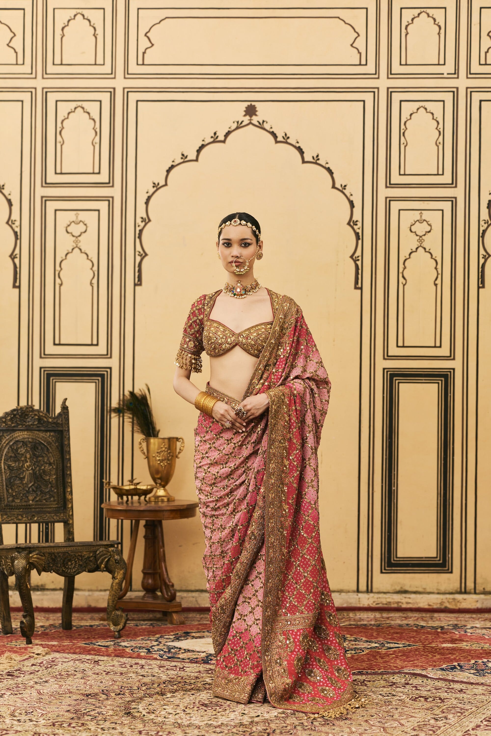 Gulrukh Ombré Saree Set by ITRH