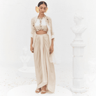 Haimavati- Draped skirt and cape set — view 1