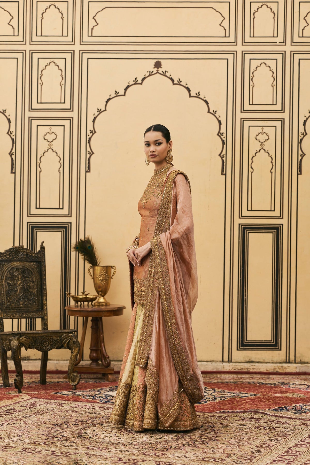 Hariyal Velvet Brocade Farshi Set by ITRH