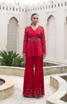 ISHANI-Embroidered Peplum Tunic Set