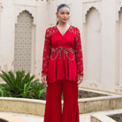 ISHANI-Embroidered Peplum Tunic Set — view 1