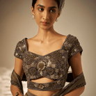 Ishvari- Heavy draped saree set — view 2