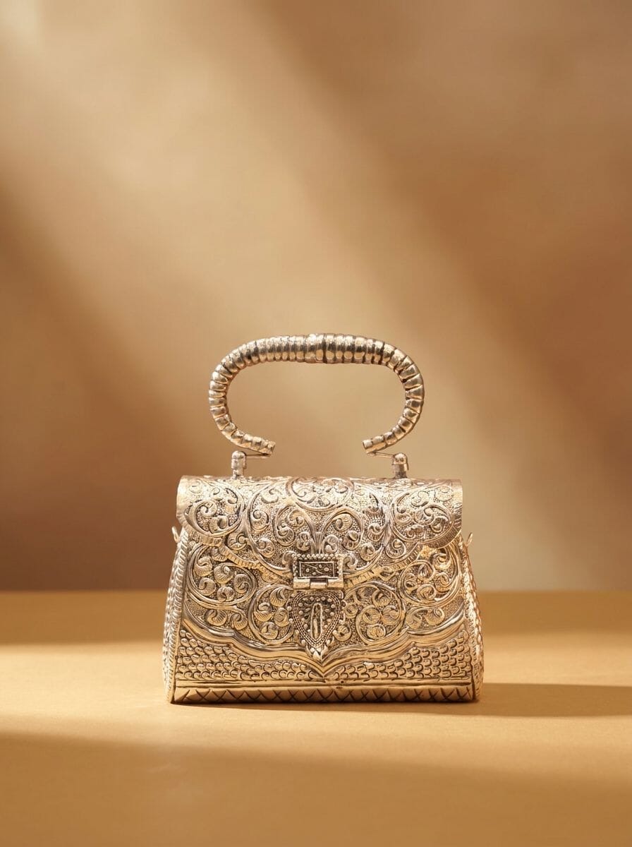 KISHA Silver Clutch by Clutch It