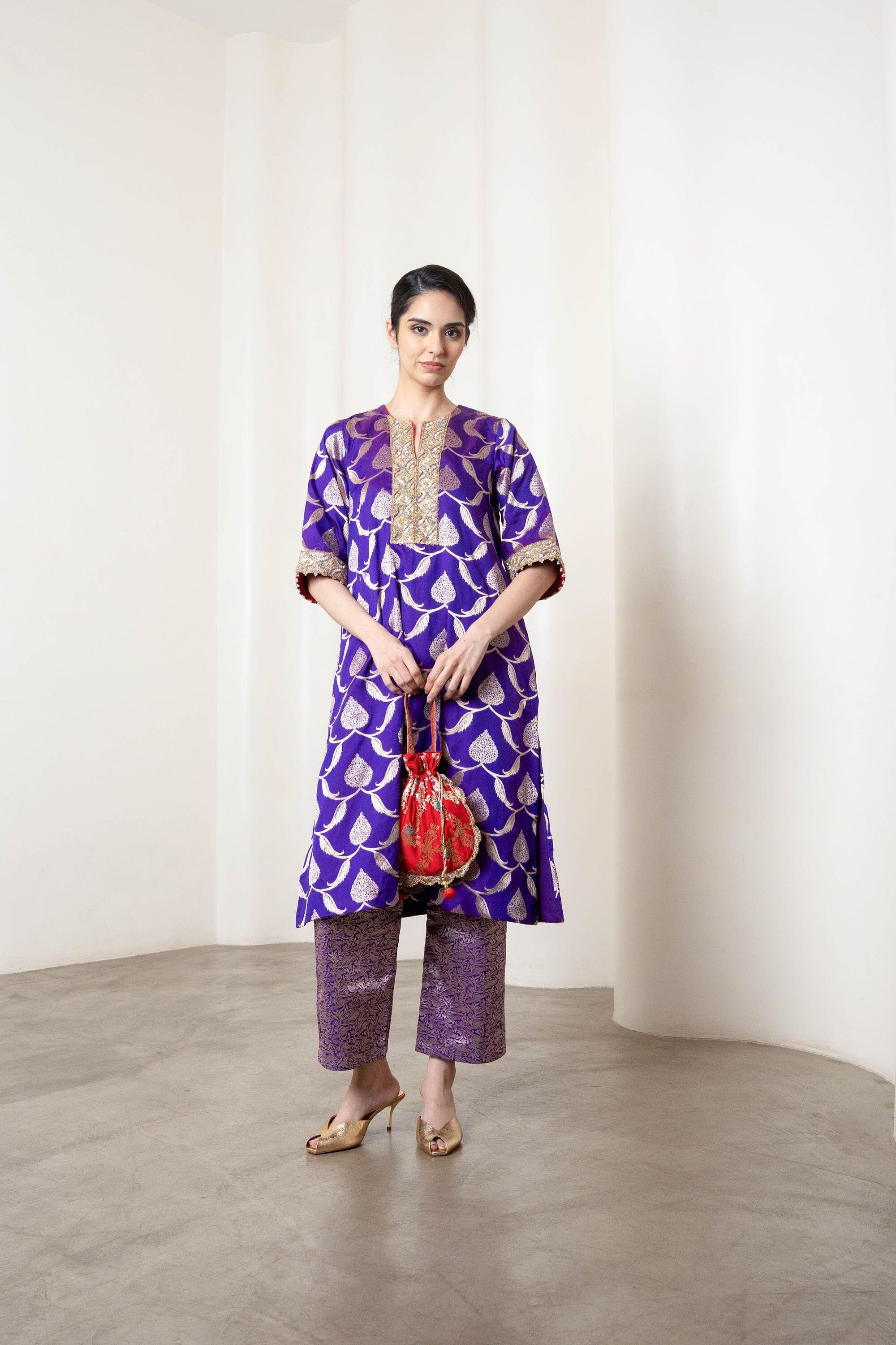 Kris Kurta Set Purple by Shriya Singhi