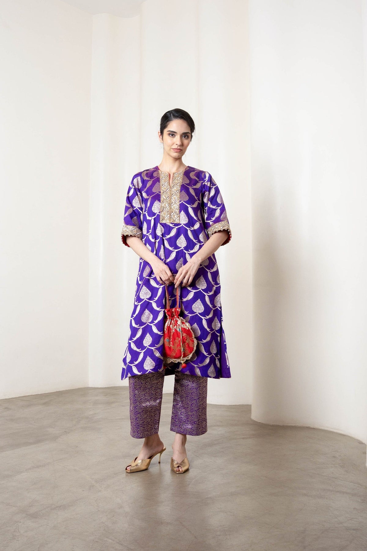 Kris Kurta Set Purple by Shriya Singhi