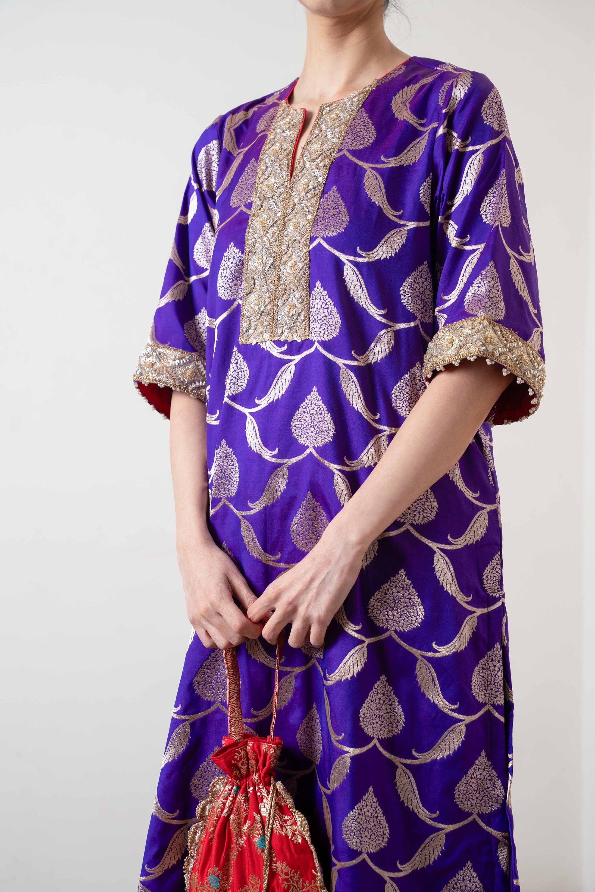 Kris Kurta Set Purple by Shriya Singhi