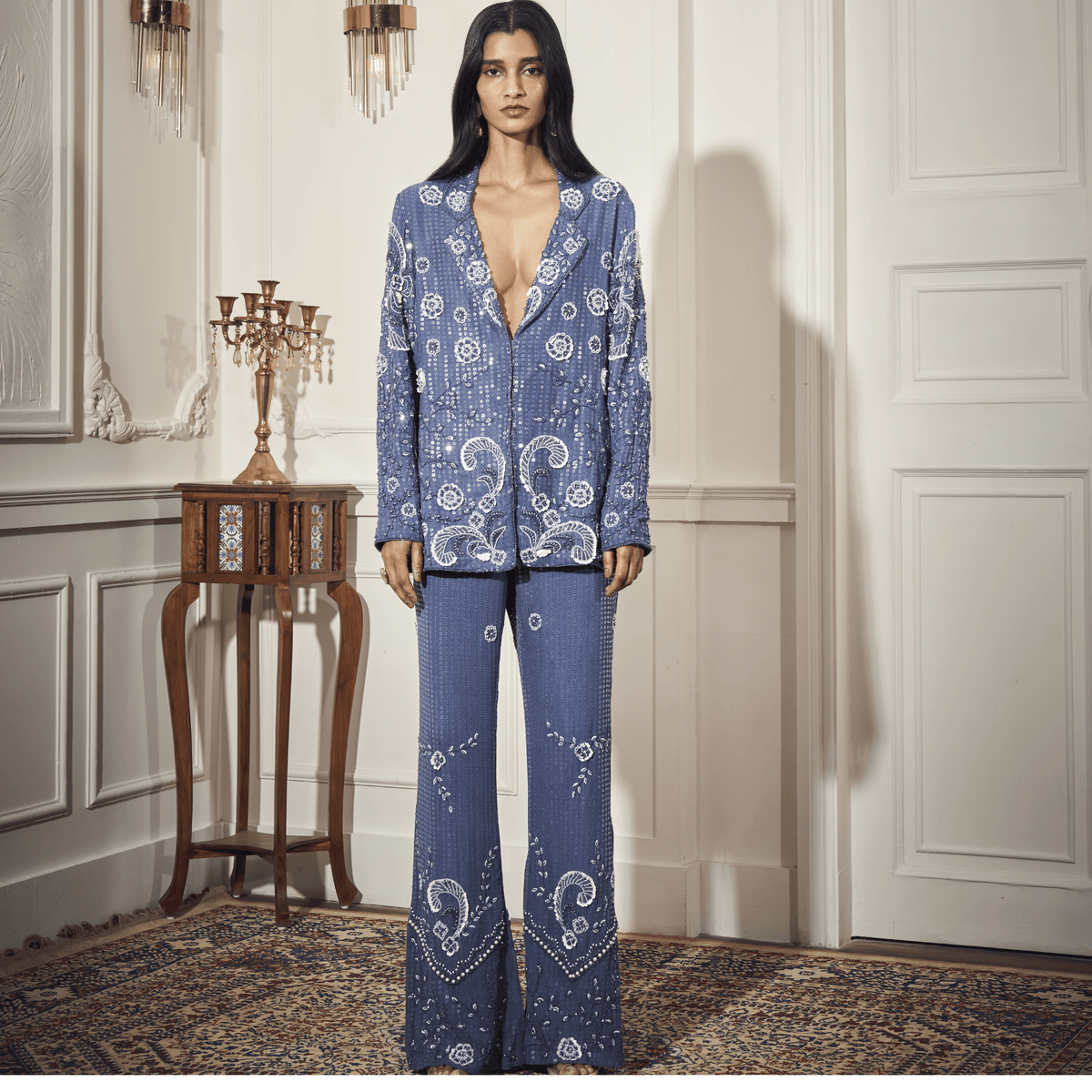 Long Blazer, Bustier, Flare Pants — view 5