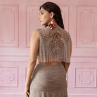 MAHADEVI-Tasselled Draped Cape Set — view 3