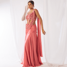 Mahagauri- Stylish heavy draped saree set — view 1